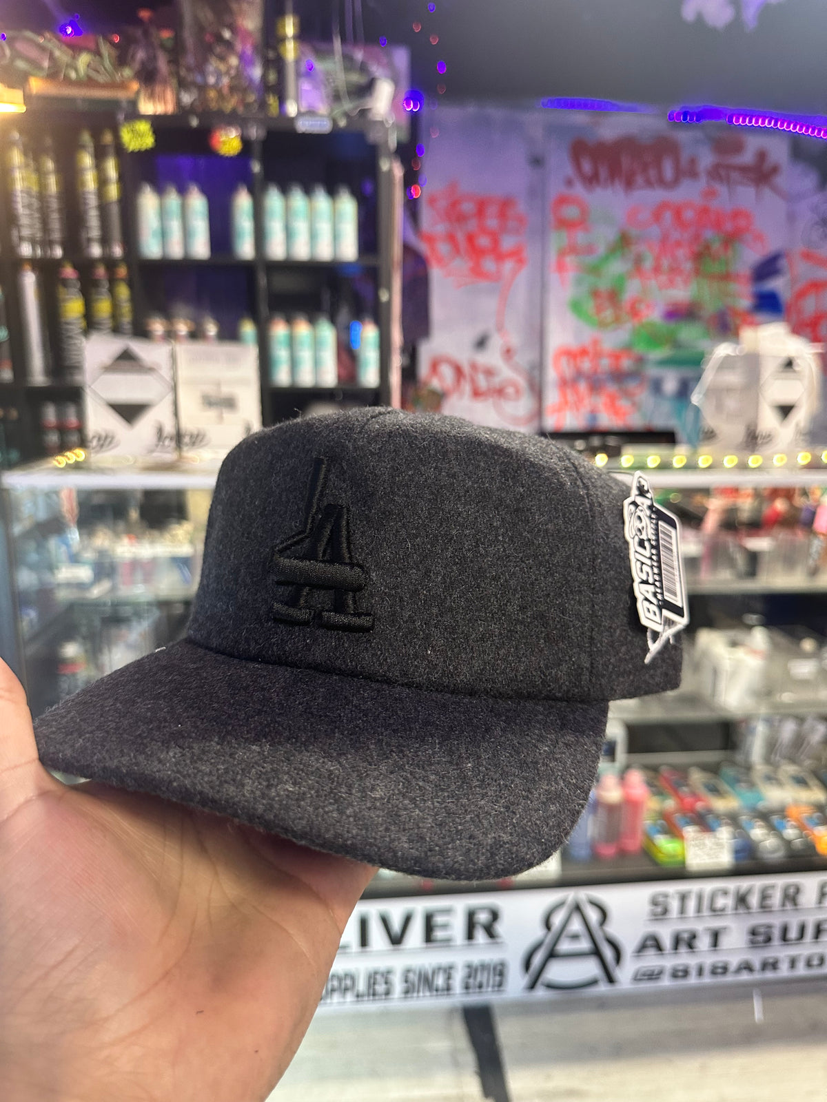 CHARCOAL BLACK LA SNAPBACK