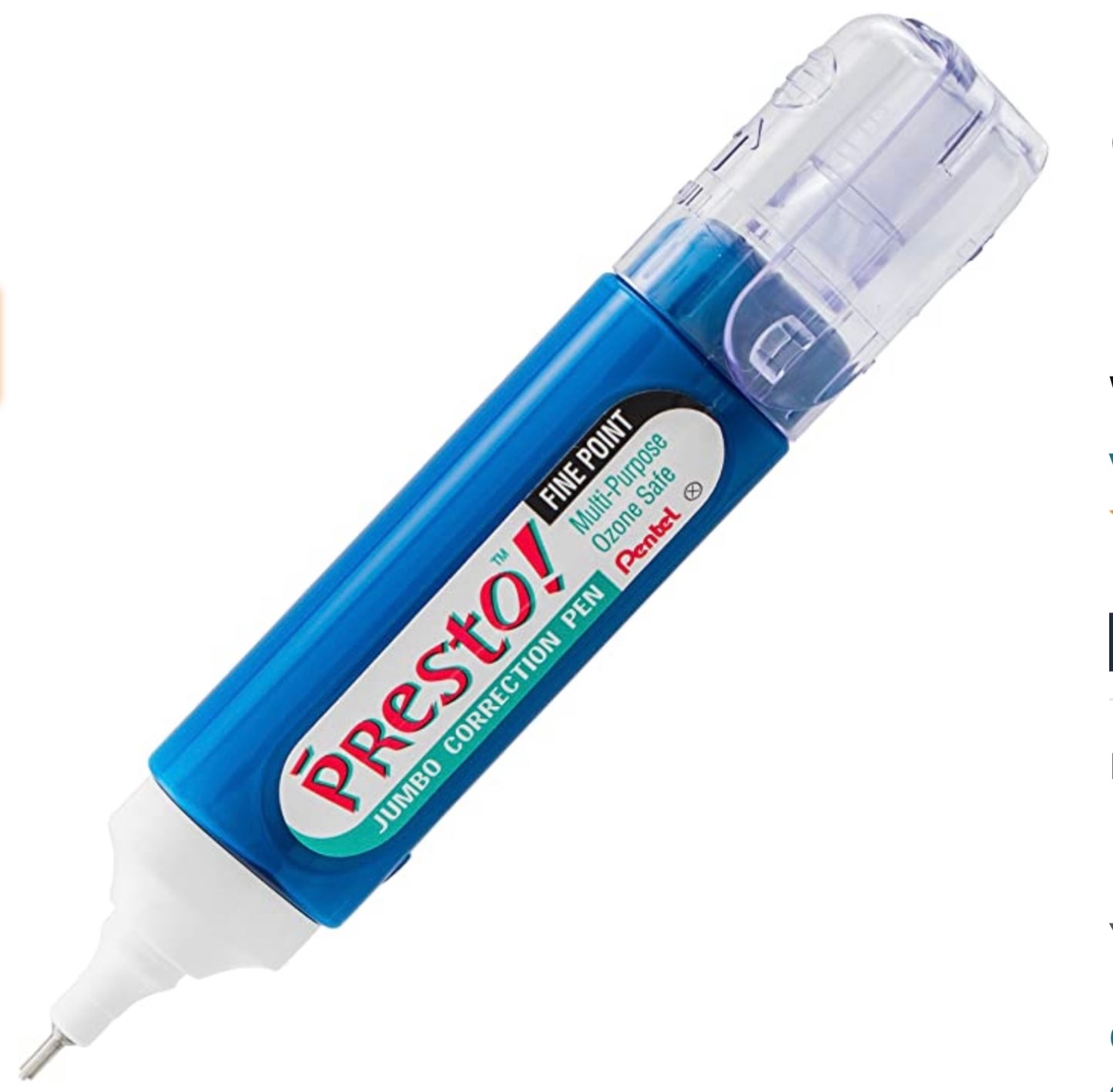 Pentel Presto! Jumbo Correction Pen, Fine Point, Metal Tip