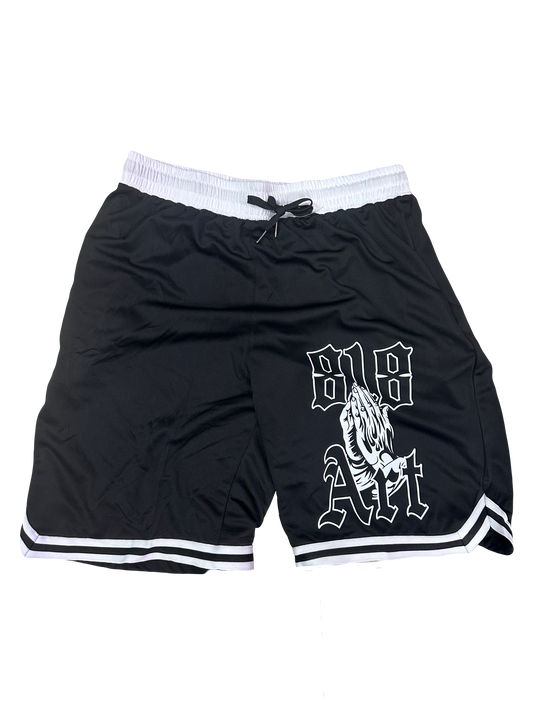 Prayer hand basketball shorts