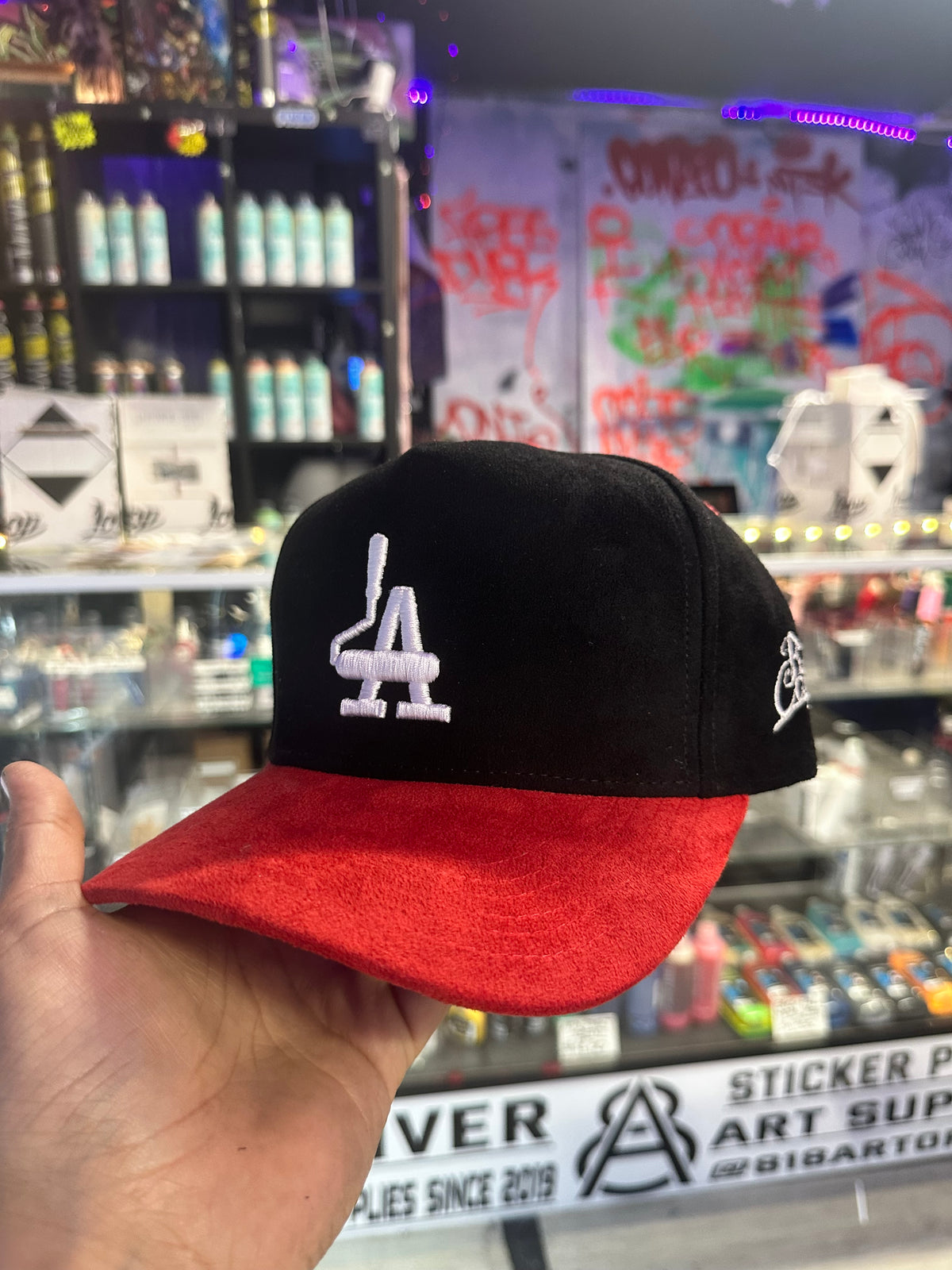 phat caps BLACK AND RED