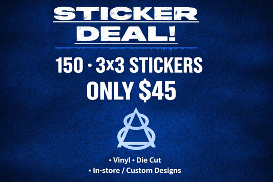 150 3x3 die cut or square stickers For 45