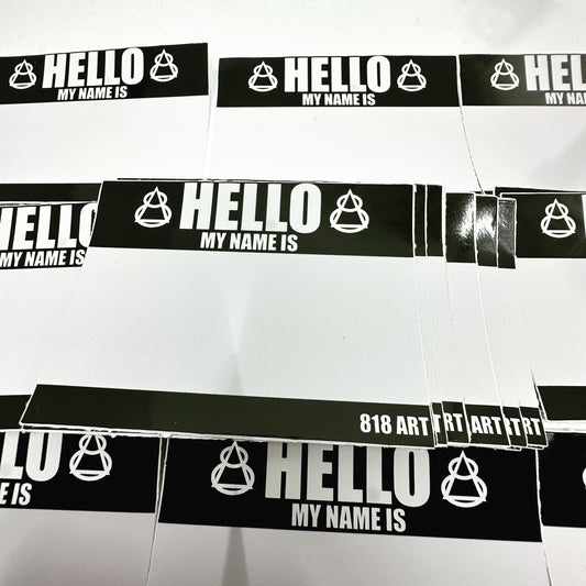 818 ART HELLO MY NAME IS STICKERS